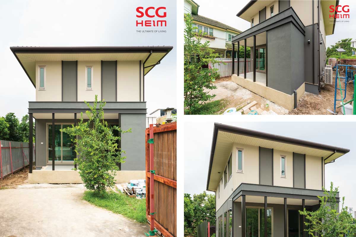 ผลงานก่อสร้างบ้าน SCG HEIM SMART Series หน้าแคบ ขนาด 180 ตร.ม.